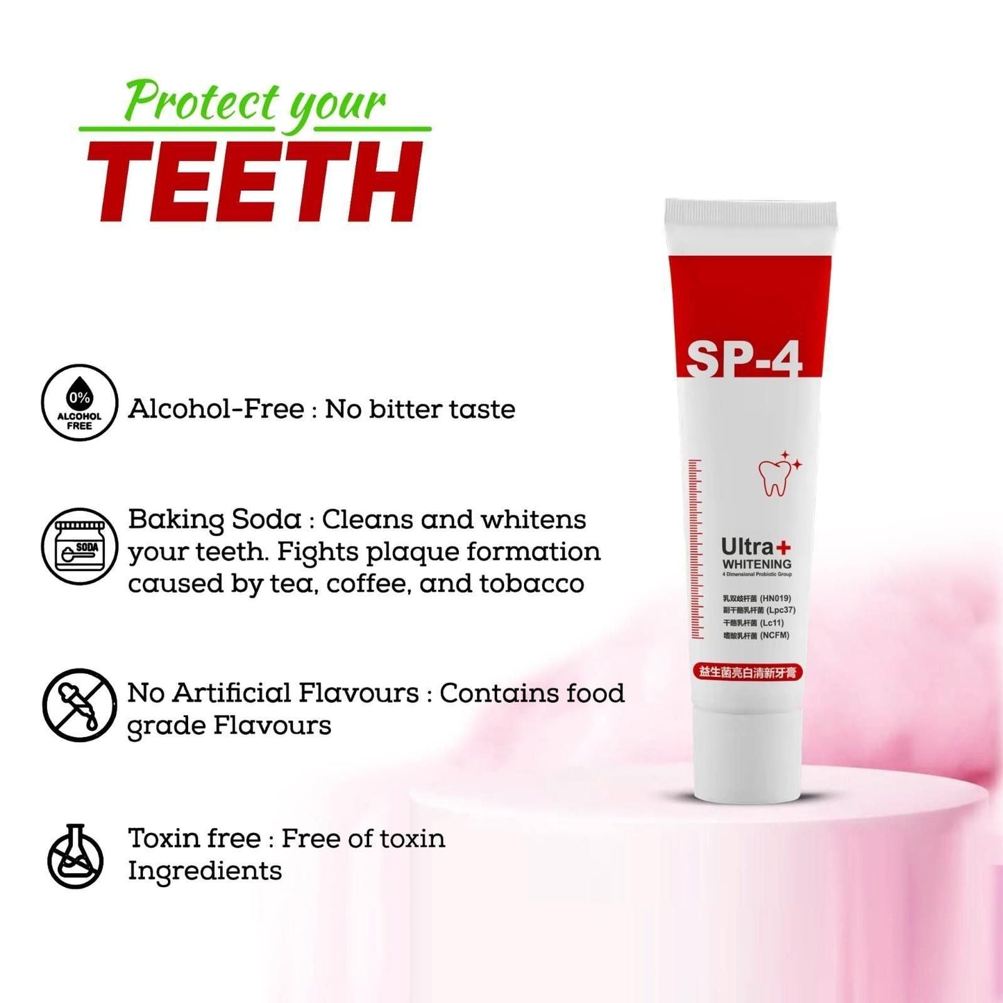 SP-4 Probiotic Whitening Toothpaste, Teeth Whitening Toothpaste